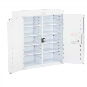 Bristol Maid 800 x 300 x 600mm Double-Door Drug and Medicine Cabinet with 6 Full Shelves and Light